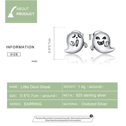 Compact Demon Ghost Hoop Earrings