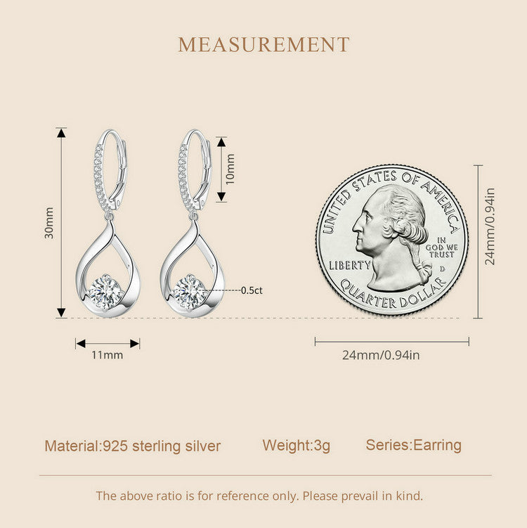 Teardrop Moissanite Spring Earrings