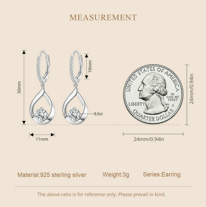 Teardrop Moissanite Spring Earrings
