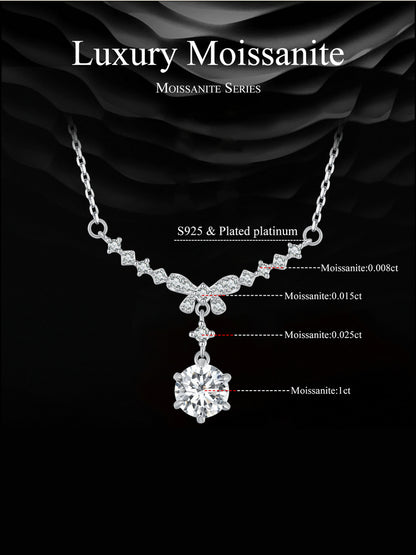 Bow Design Moissanite Necklace