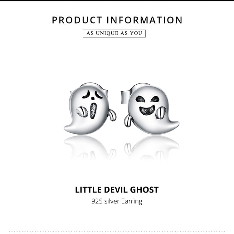 Compact Demon Ghost Hoop Earrings