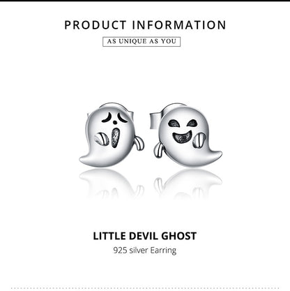 Compact Demon Ghost Hoop Earrings