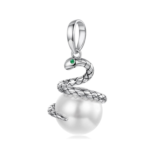 Snake Pearl Pendant Charm