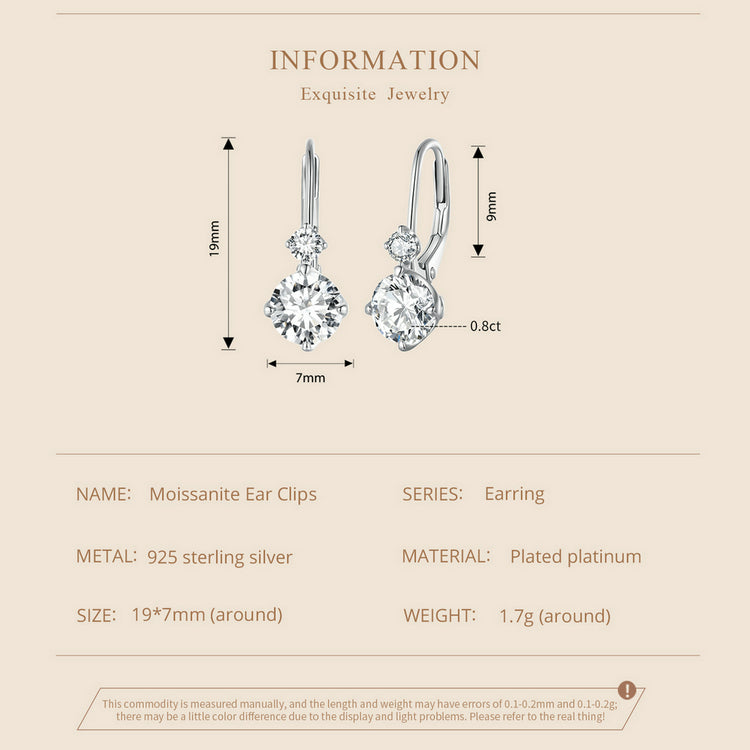 Moissanite Spring Ear Climbers