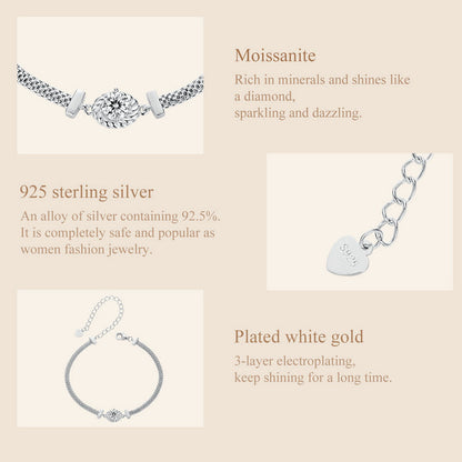 Woven Sterling Silver Moissanite Bracelet
