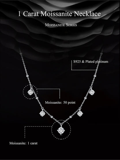Sparkling Moissanite Collarbone Necklace
