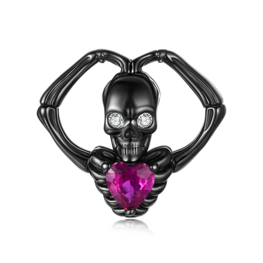 Halloween Heart-Hand Skull Charm