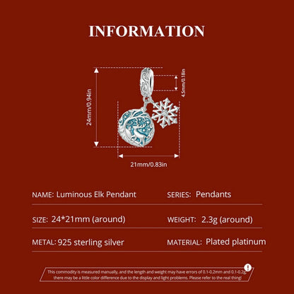 Luminous Elk Pendant Charm