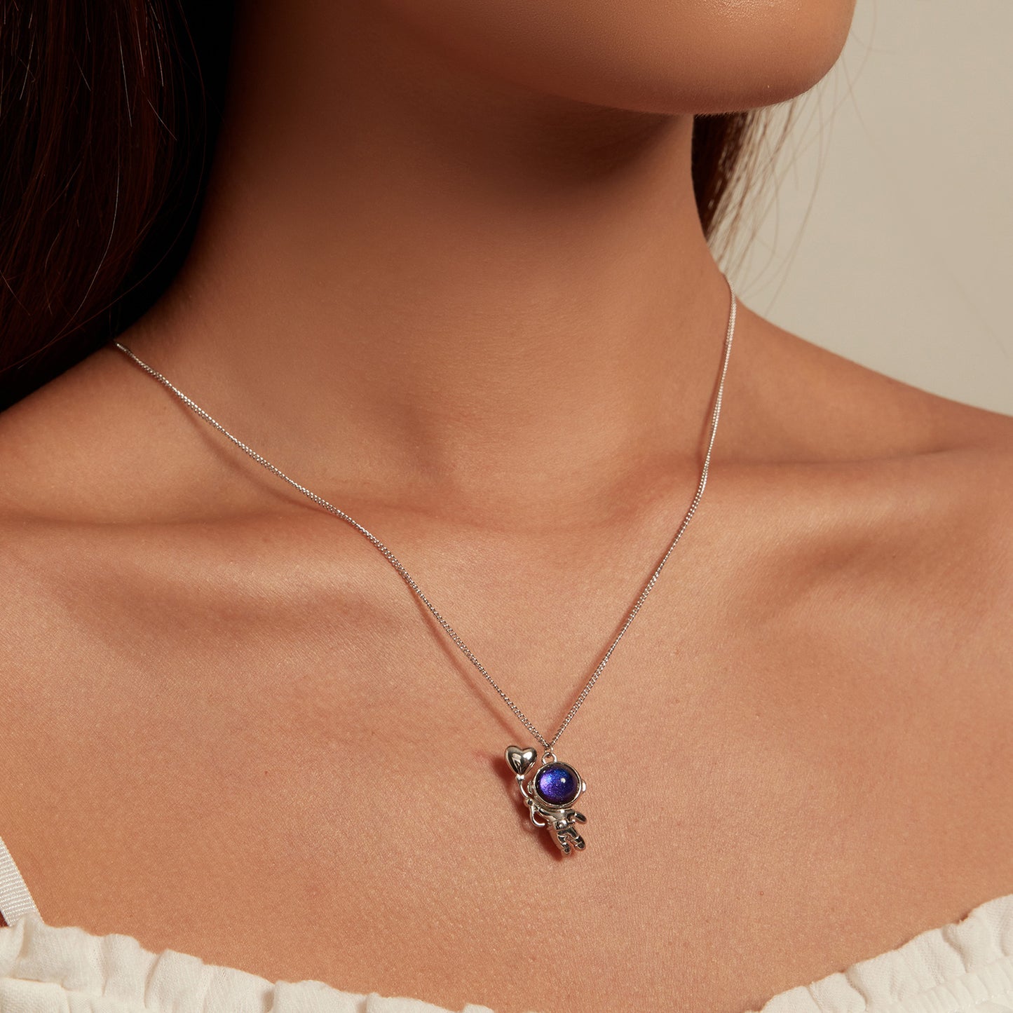 Astronaut and Stars Necklace