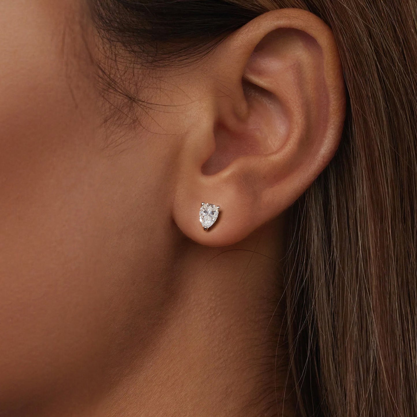 Teardrop Moissanite Studs