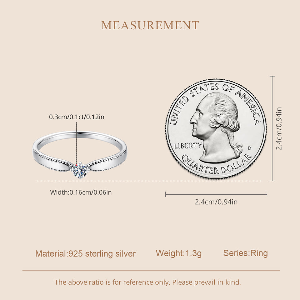 Elegant Sparkling Moissanite Ring