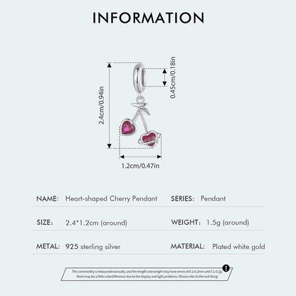 Heart Cherry Pendant Charm