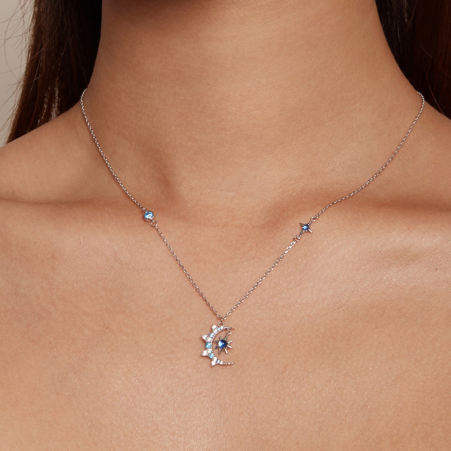 Crescent Moon Burst Necklace