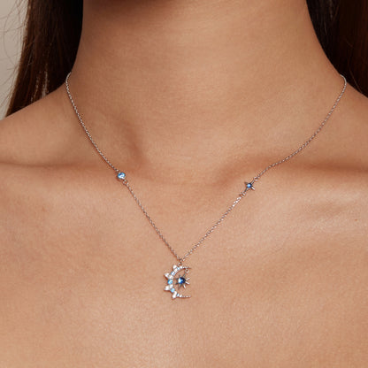 Crescent Moon Burst Necklace