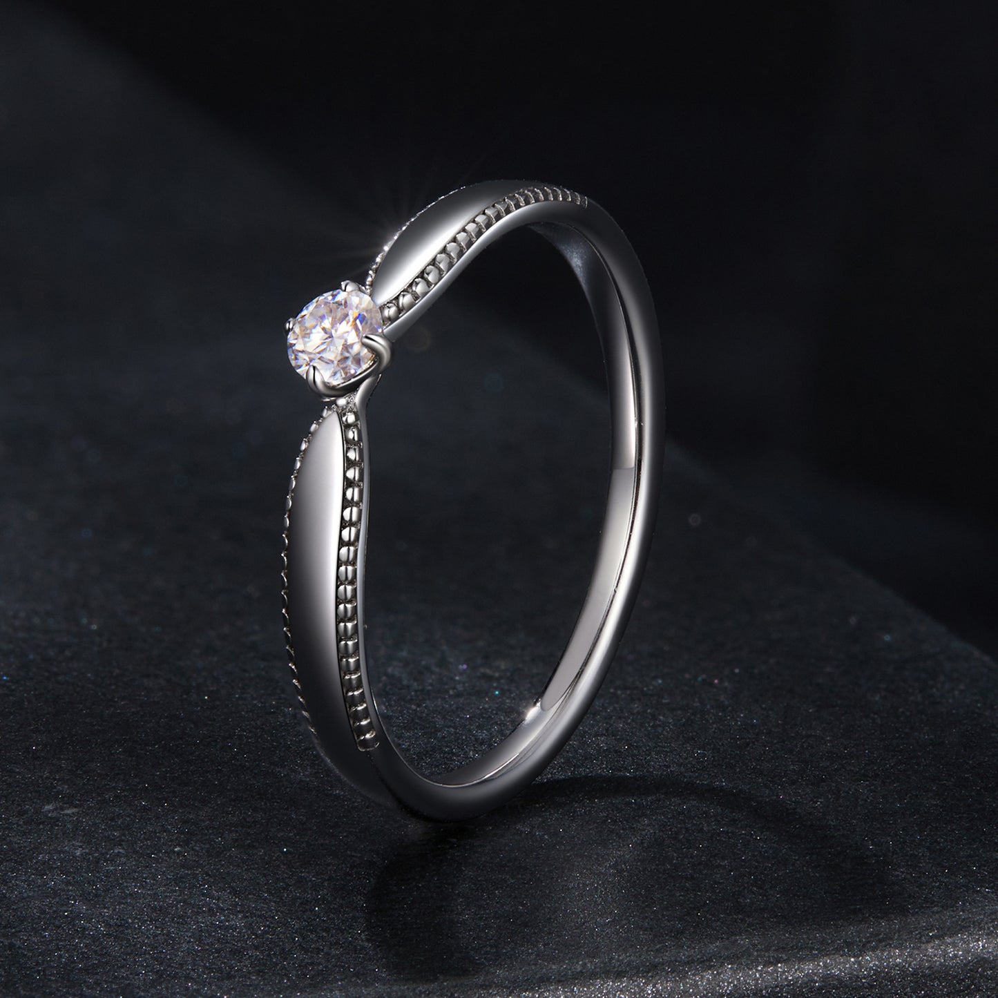 Elegant Sparkling Moissanite Ring