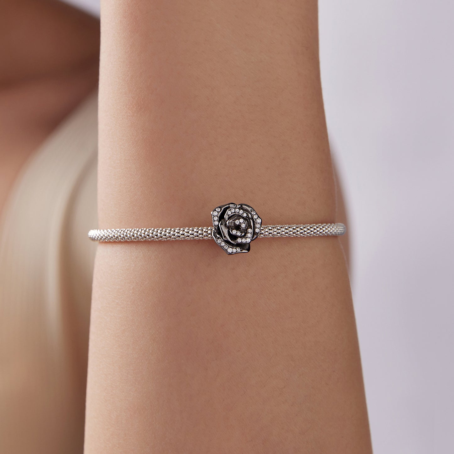Midnight Rose Silicone Beads Charm