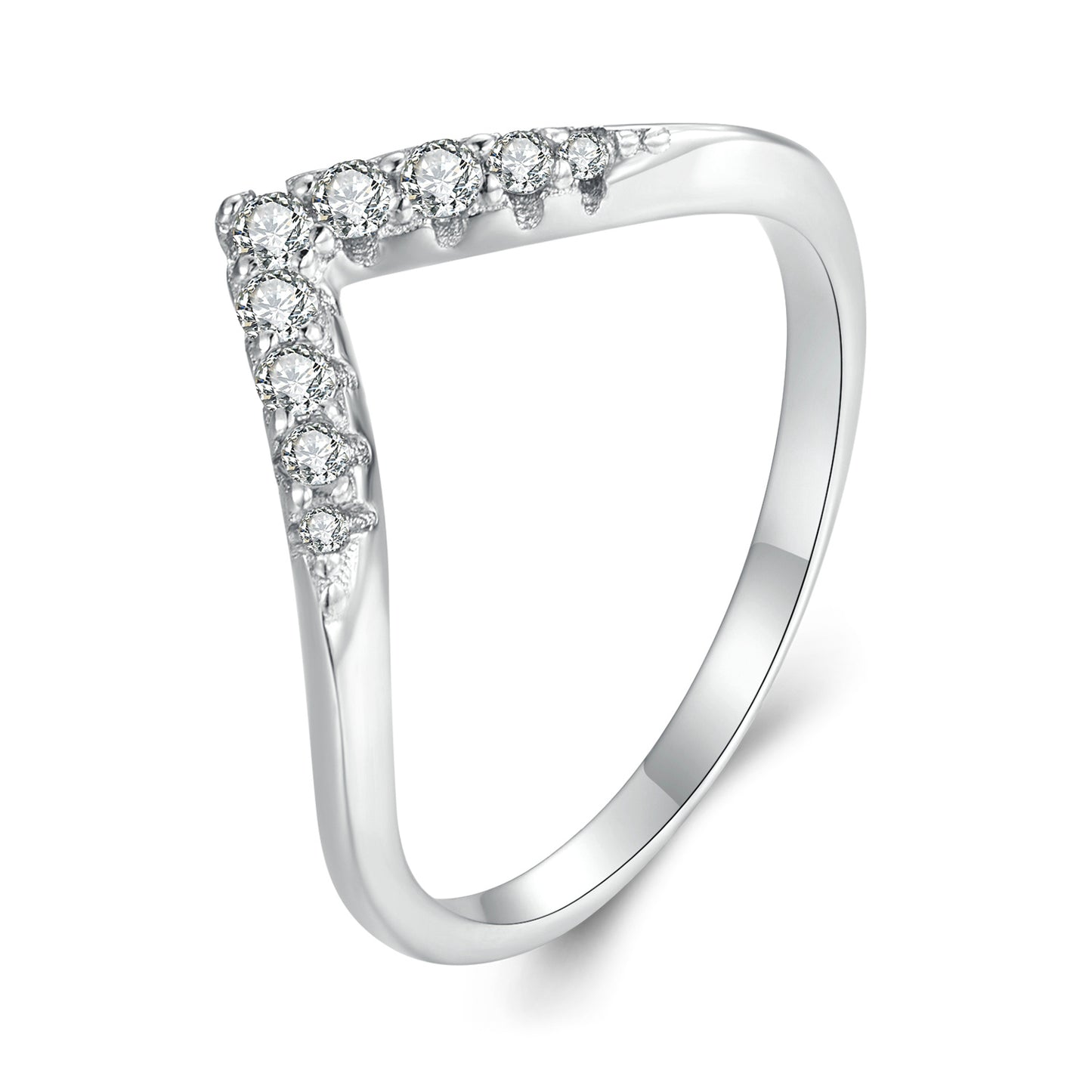 V-Shaped Moissanite Ring