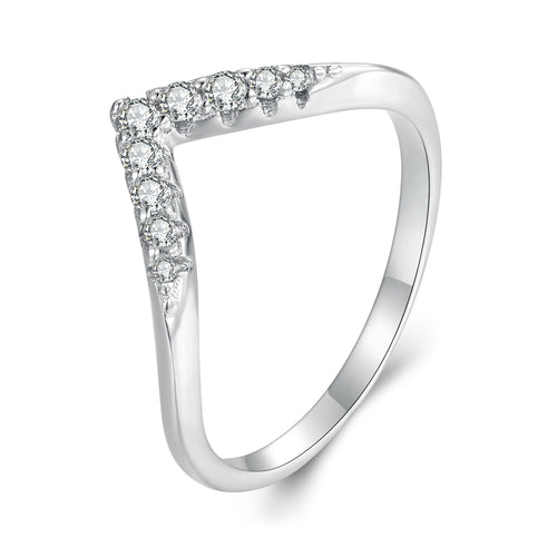 V-Shaped Moissanite Ring