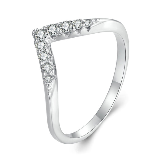 V-Shaped Moissanite Ring