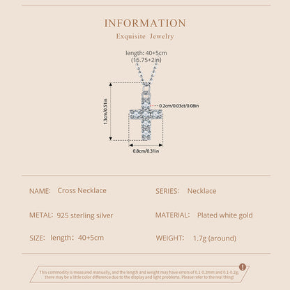 Moissanite Cross Pendant Necklace