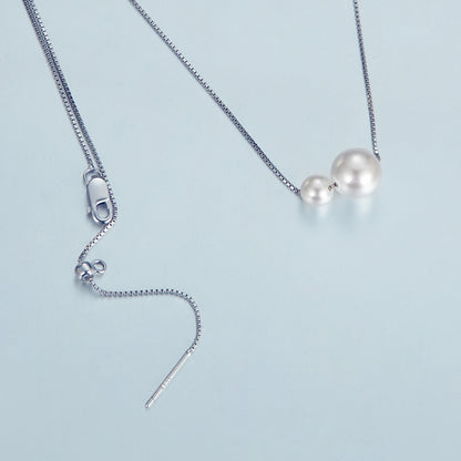 Simulated Pearl Collarbone Necklace