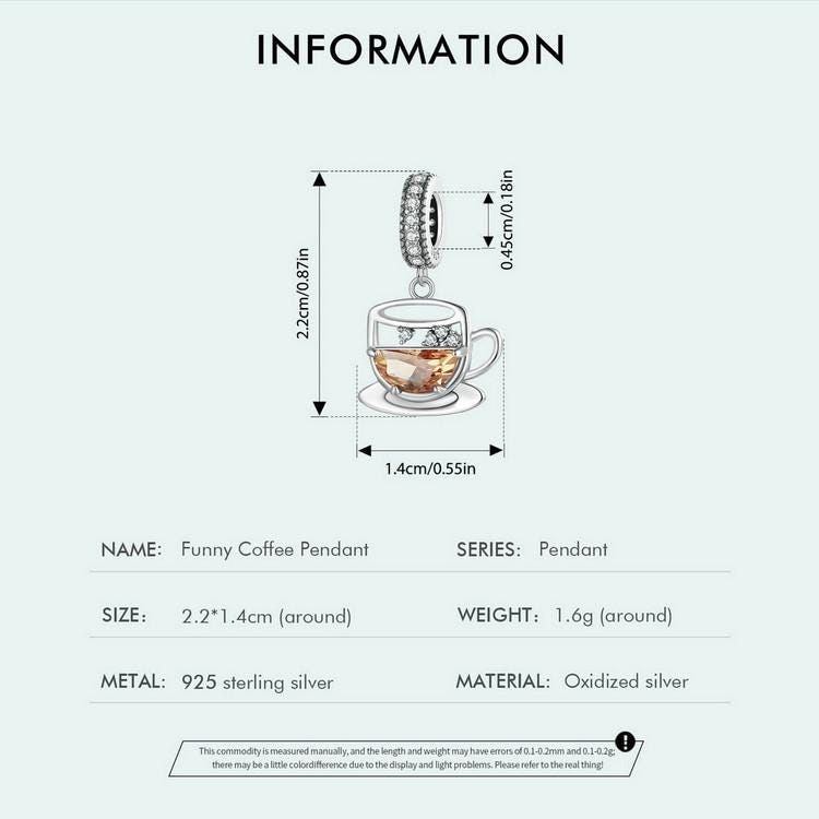 Funny Coffee Pendant Charm