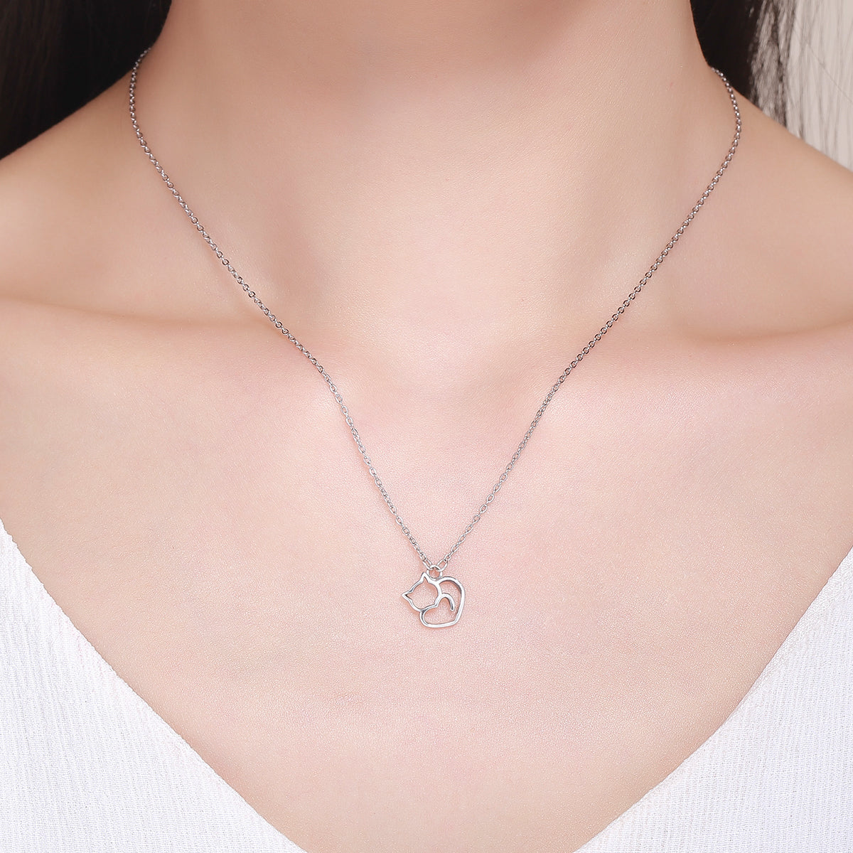 Cat Sterling Silver Necklace