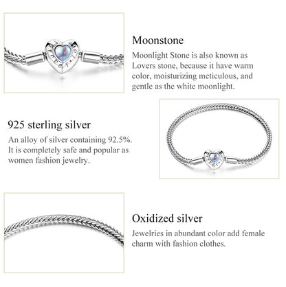 Heart-Shaped Moonstone Basic Bracelet