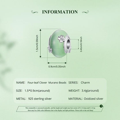 Four-leaf Clover  Murano Beads Charm