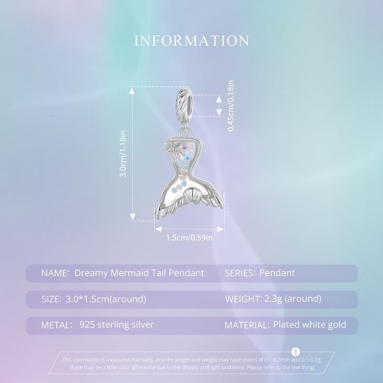 Dreamy Mermaid Tail Pendant Charm