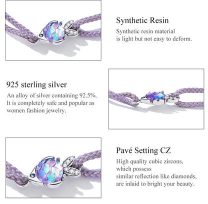 Playful Fish Purple Woven Bracelet