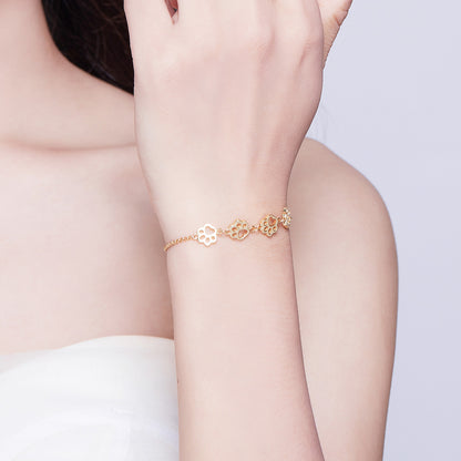 Compact Paw Print Bracelet