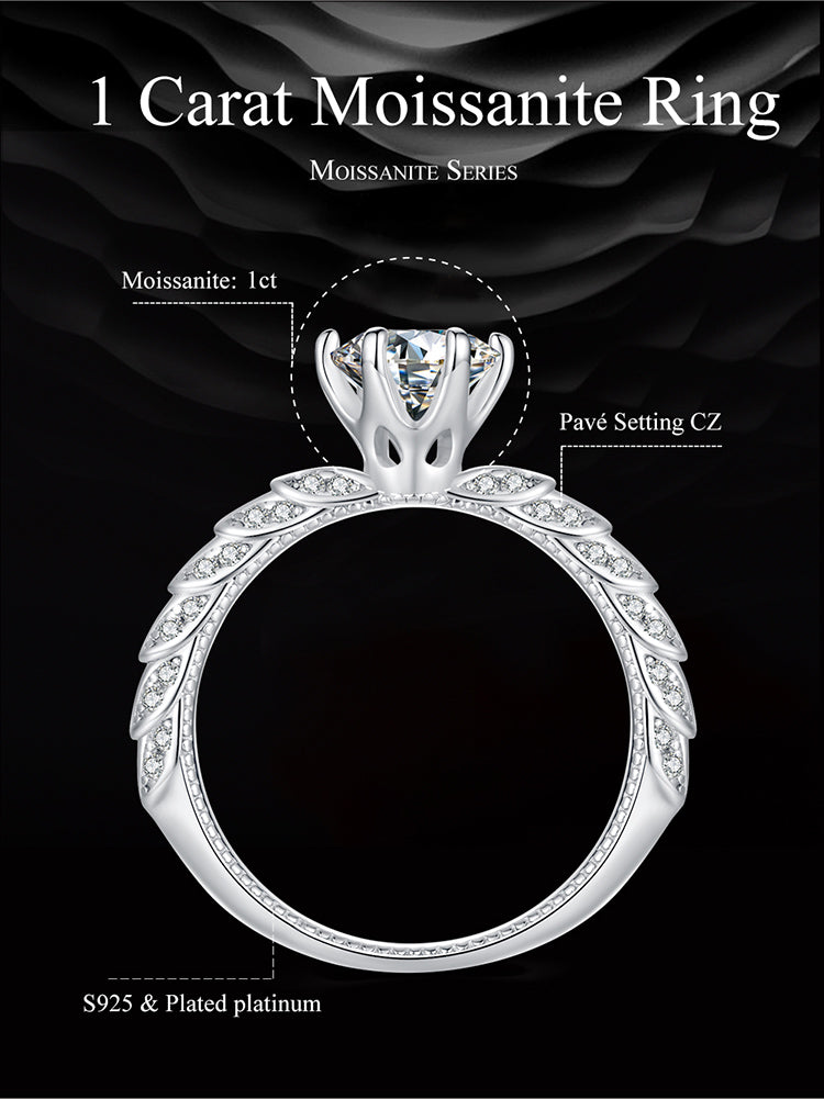 1 Carat Moissanite Ring