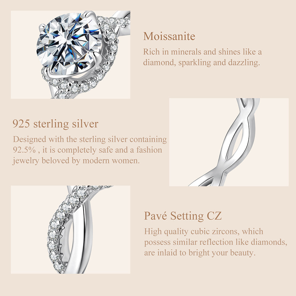 1CT Timeless Elegance Moissanite Ring