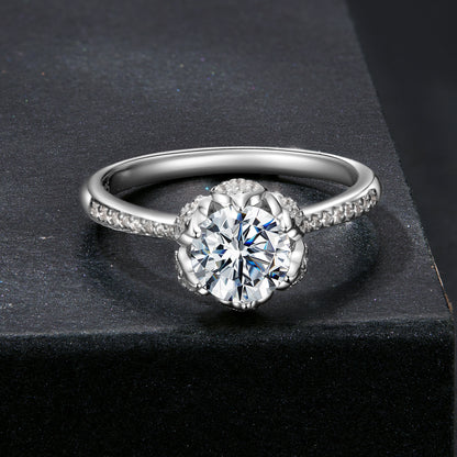 1CT Floral Moissanite Wedding Ring
