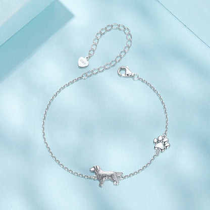 Golden Retriever Paw Charm Bracelet