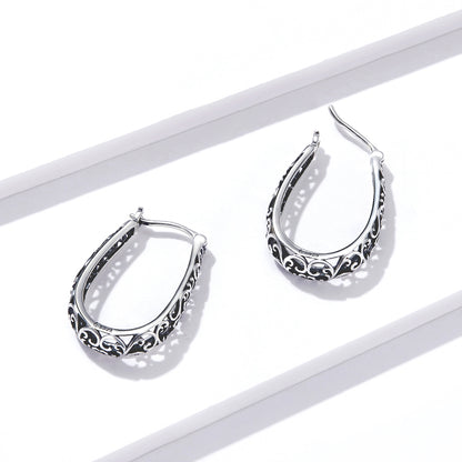 Vintage Vine Hoop Earrings