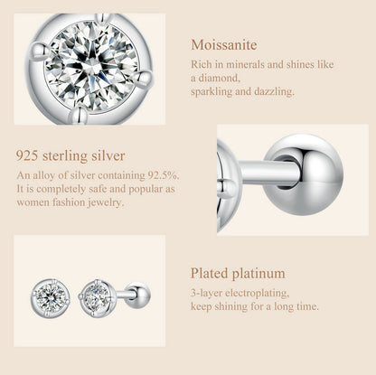 Refined Moissanite Studs