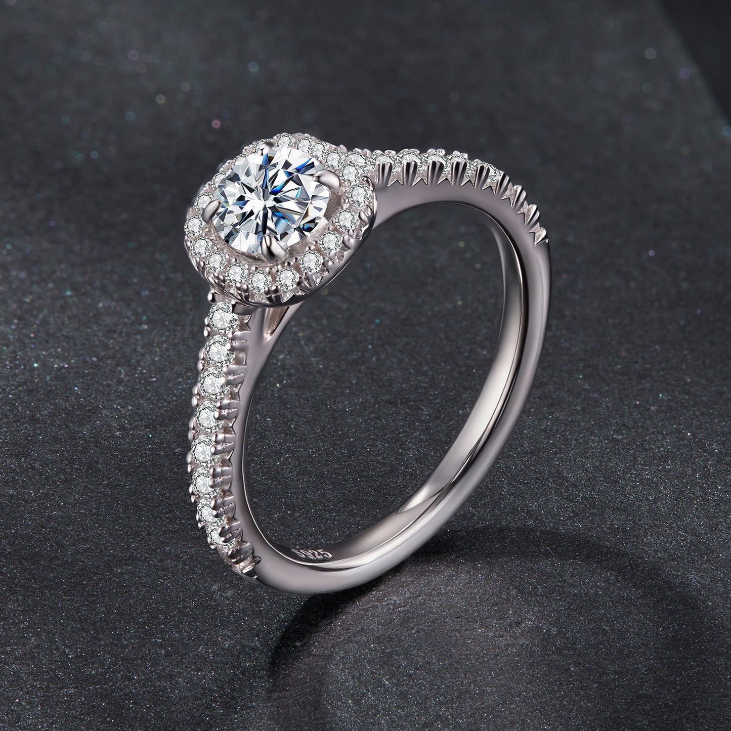 Square Halo Moissanite Ring