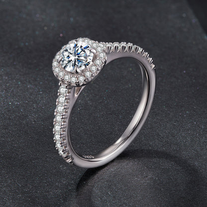 Square Halo Moissanite Ring