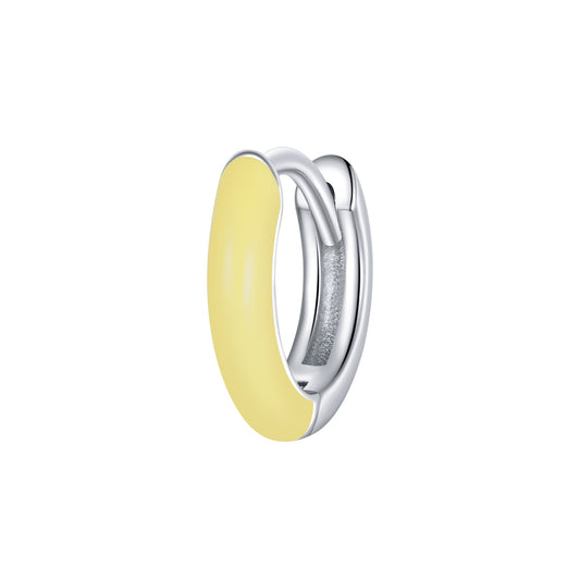 Dual-Tone Clip-On Earrings-Yellow