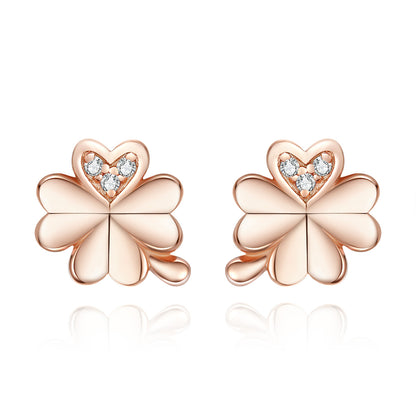 Four-Leaf Clover Hoop Earrings