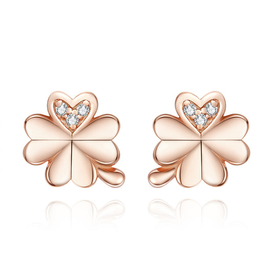 Four-Leaf Clover Hoop Earrings