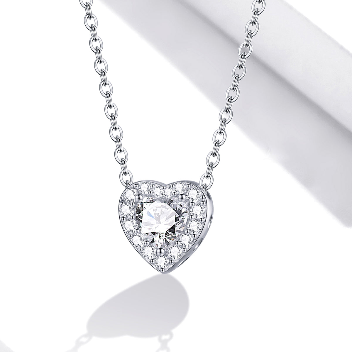 Glittering Heart Pendant Necklace