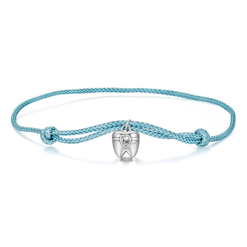 Elegant Fang Charm Cord Bracelet