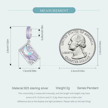 Moon Tarot Card Pendant Charm