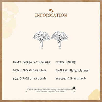 Ginkgo Leaf Stud Earrings