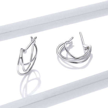 Interwoven Line Hoop Earrings