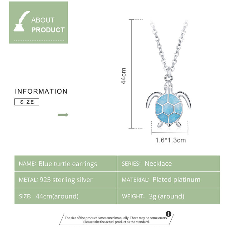 Blue Sea Turtle Necklace