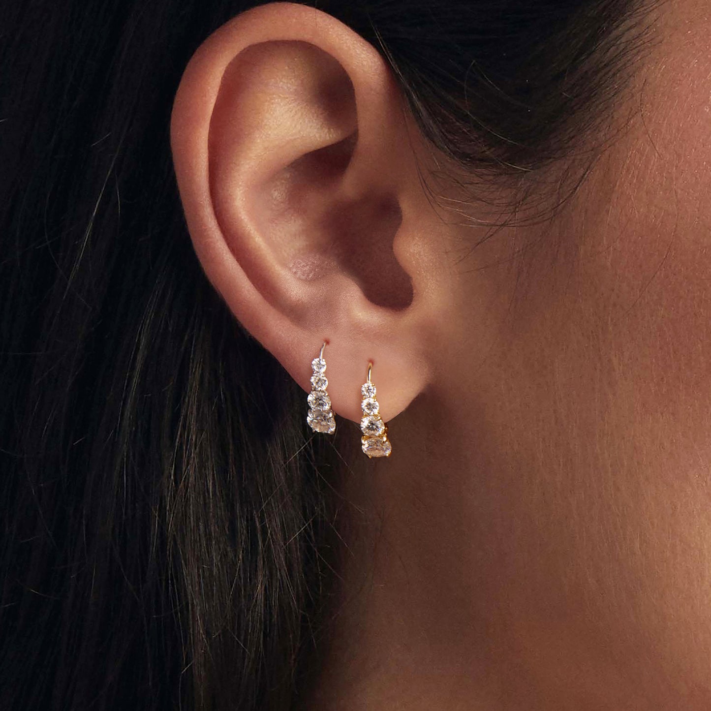 Moissanite Spring Ear Climbers